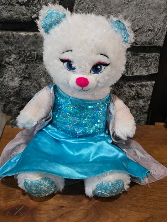 White Frozen Build a Bear Plush with Costume