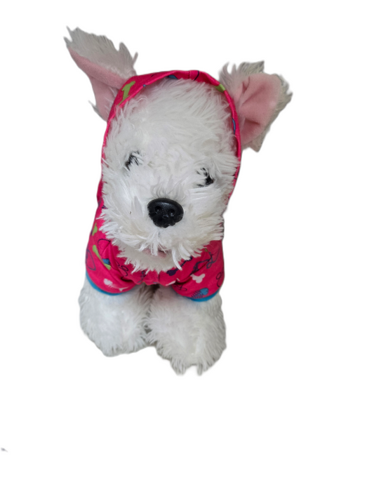 Build a Bear White Westie Plush Dog Dressed