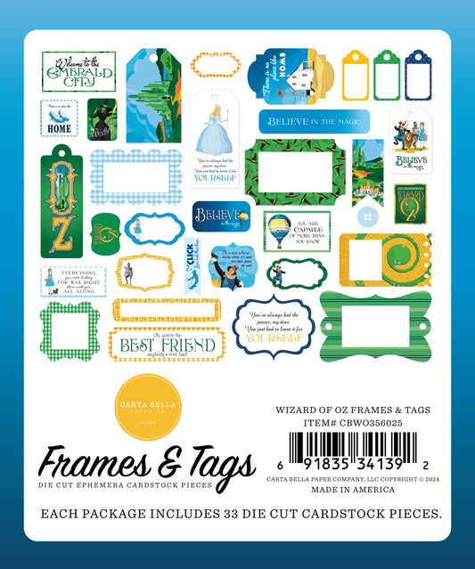 Echo Park Wizard of Oz Frames and Tags