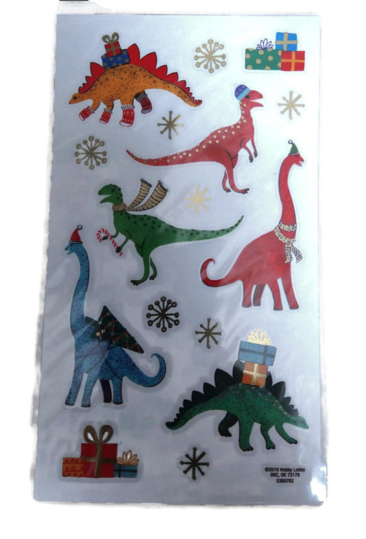 Christmas Dinosaur Stickers