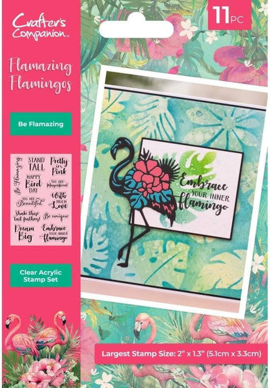 Be Flamazing Flamingo Quote Stamps