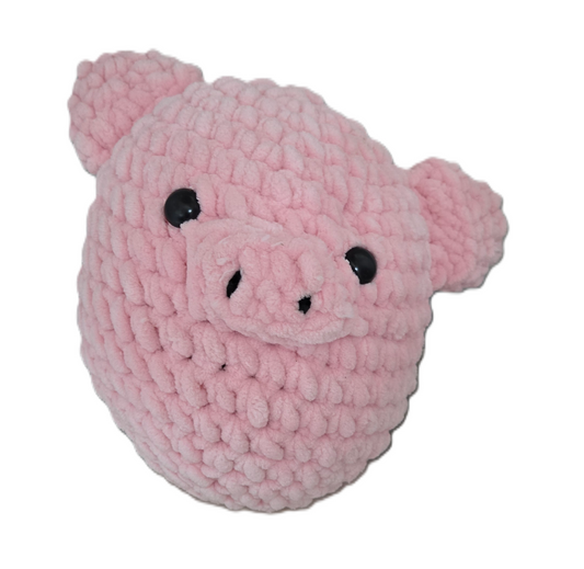 Pink Crochet Pig Plush