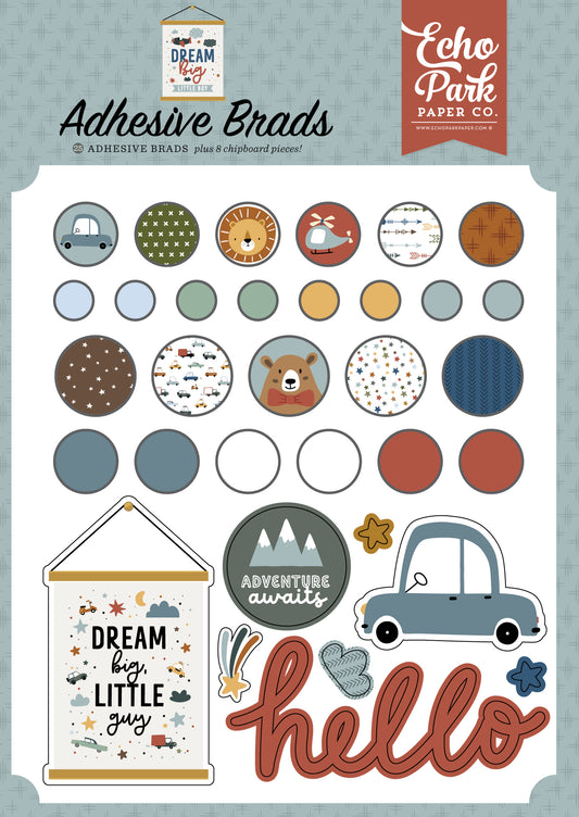 Dream Big Little Boy Adhesive Brads