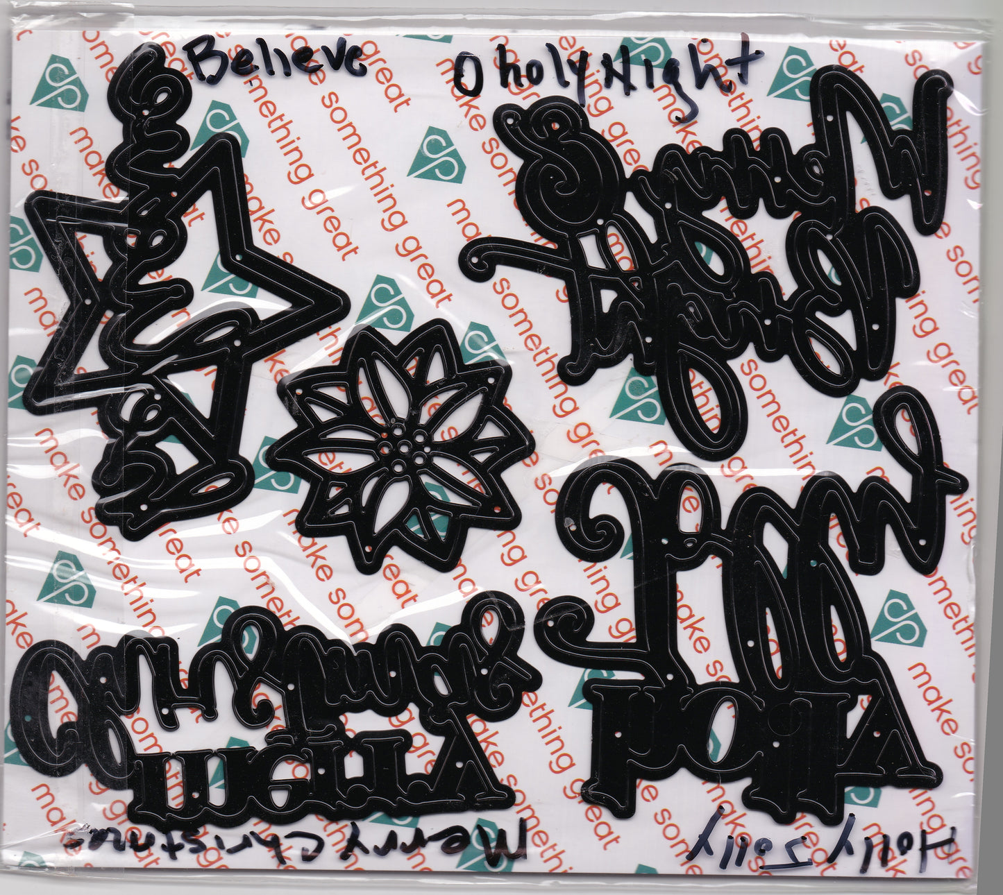Diamond Press Holiday Sentiments Dies Metal Cutting Dies Set