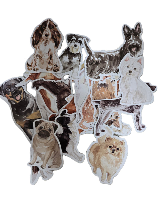 Dog Animal Die Cut Stickers - 24pc