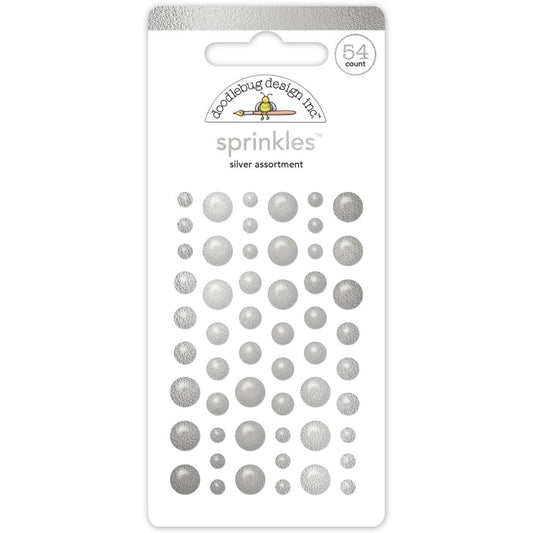 Silver Enamel Dot Sprinkle Stickers by Doodlebug Designs
