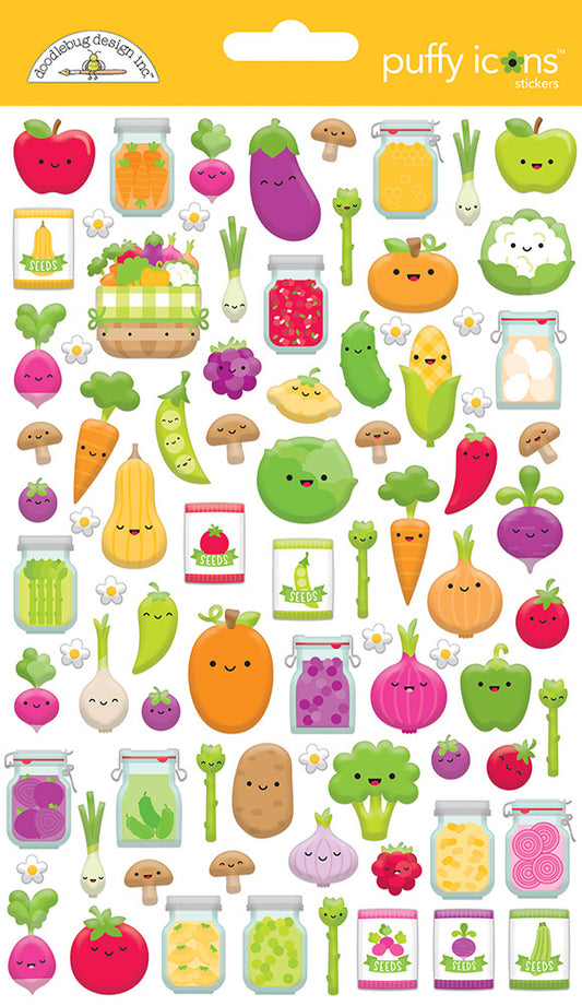 Doodlebug Farmers Market Veggie Garden Puffy Stickers