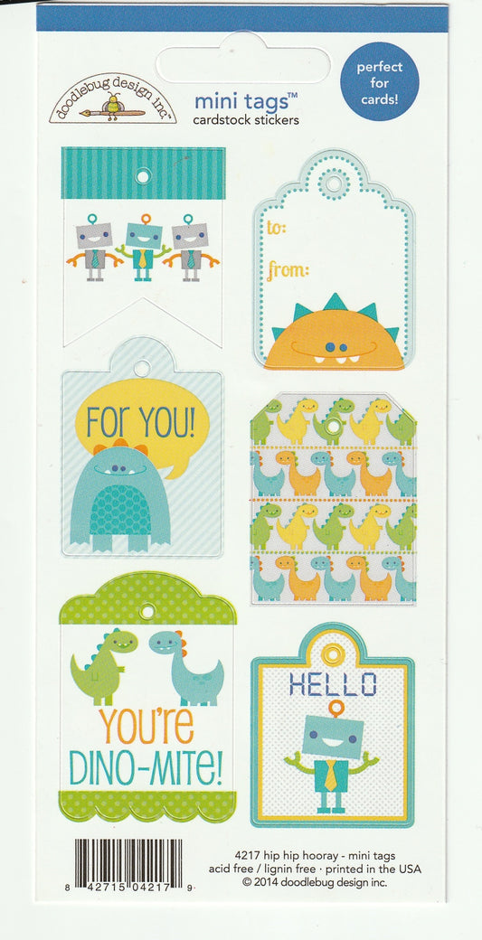 Hip Hip Hooray Mini Tag Stickers by Doodlebug