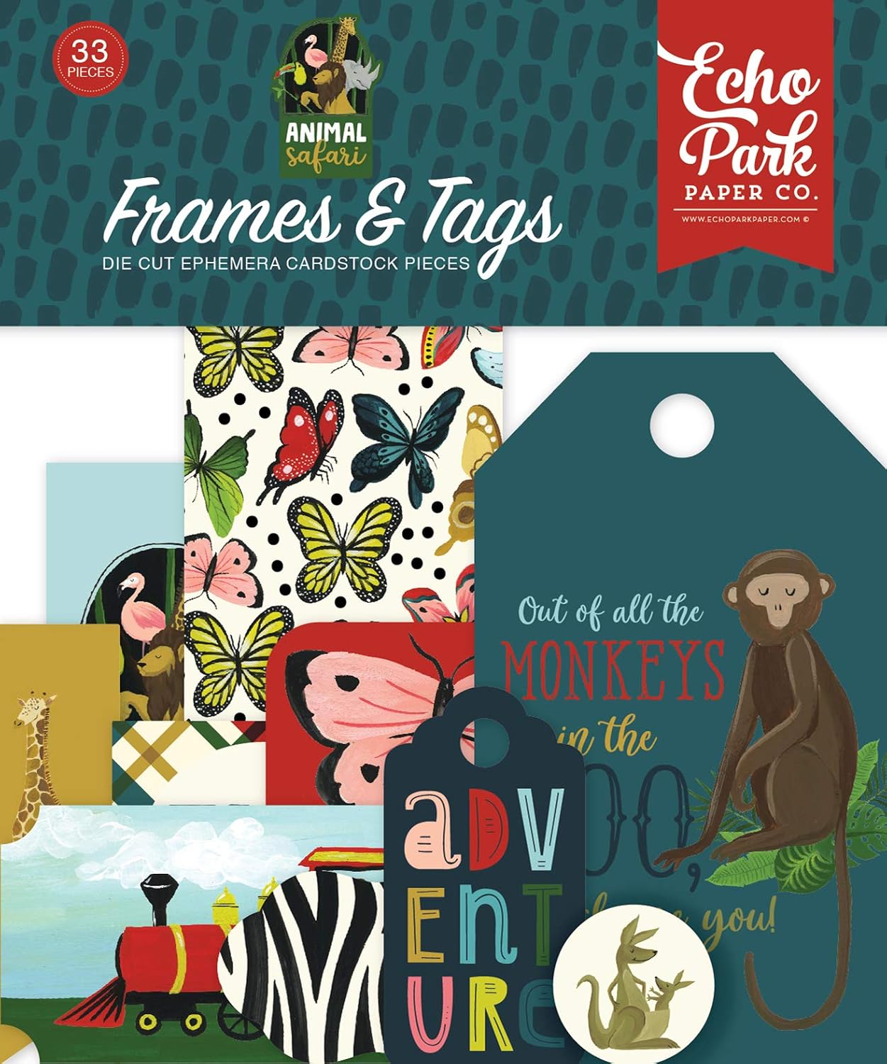 Echo Park Animal Safari Frames Tags Die Cuts