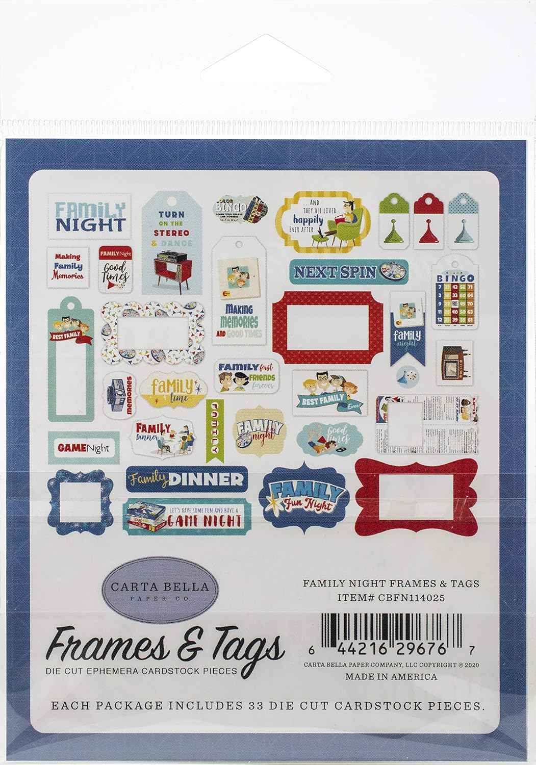 Echo Park Family Night Frames and Tags