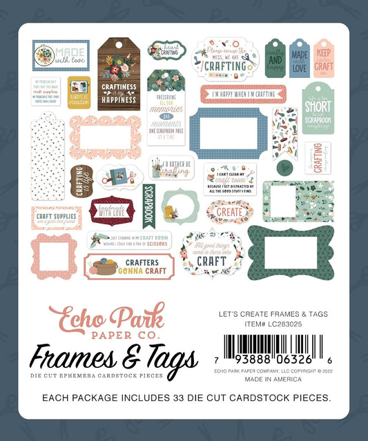 Lets Get Crafty Frames and Tags Ephemera
