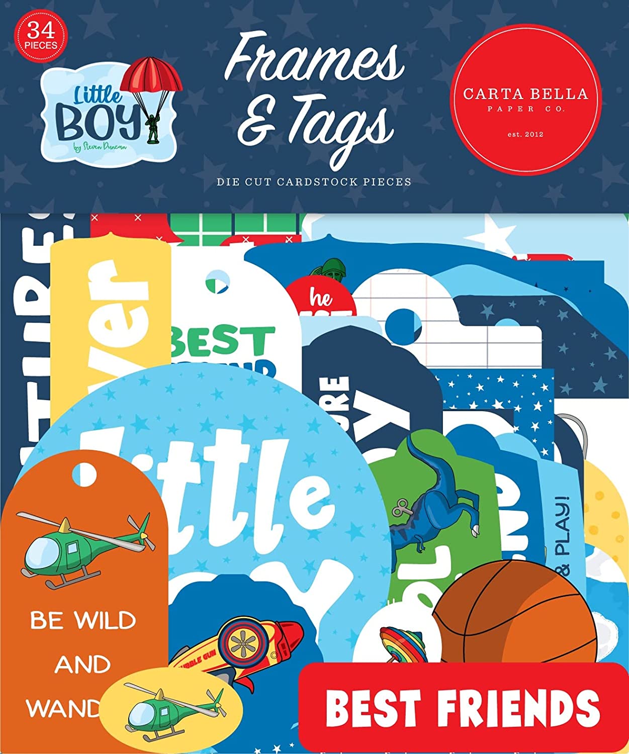 Little Boy Frames and Tags Die Cut Set