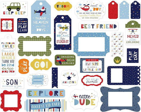 Echo Park Little Dreamer Boy Frames and Tags Die Cuts