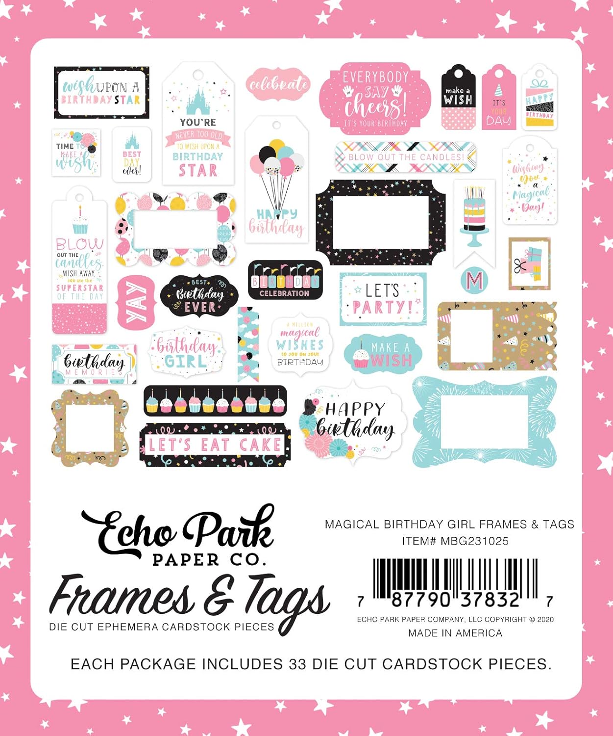 Echo Park Magical Birthday Girl Frames and Tags