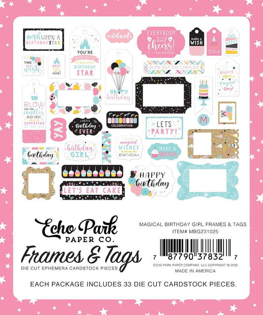 Echo Park Magical Birthday Girl Frames and Tags