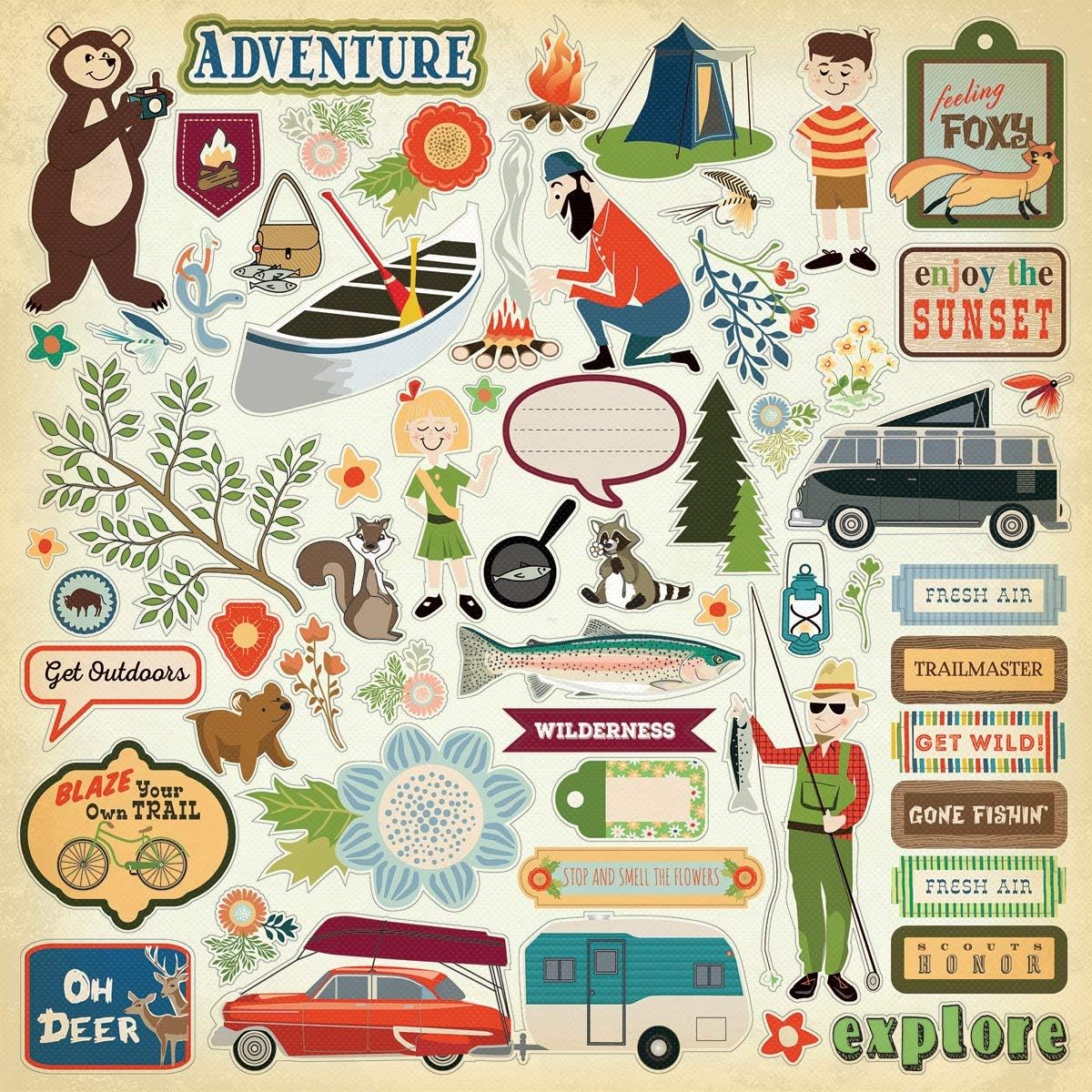 The Great Outdoors 12x12 Element Stickers