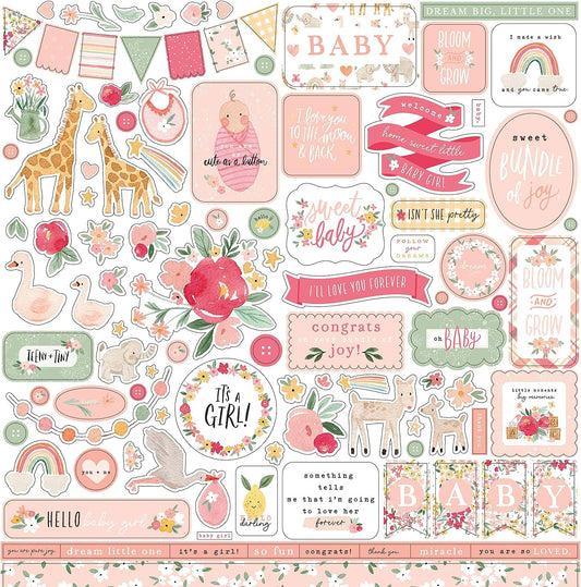 Welcome Baby Girl Stickers by Echo Park