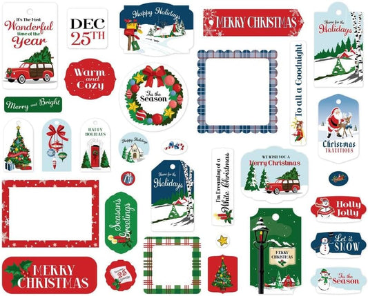 Echo Park White Christmas Frames and Tags Ephemera