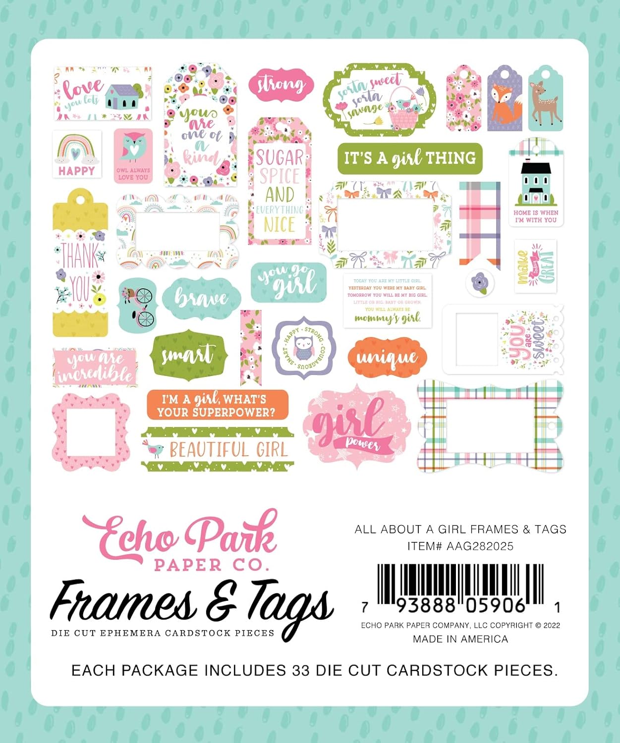 All About a Girl Frames and Tags Die Cut Set