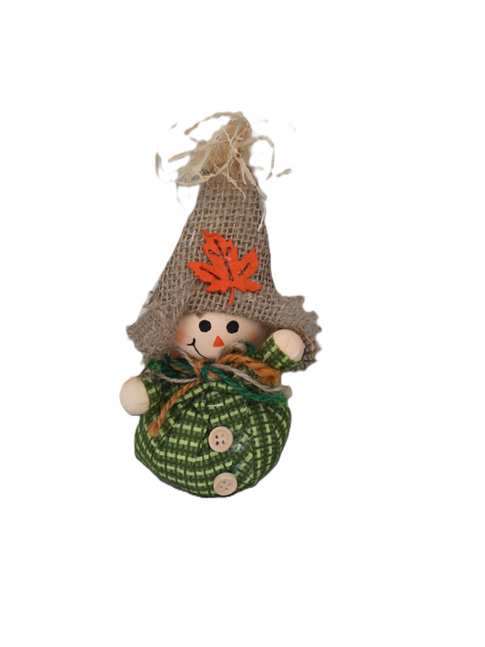 Green Plaid Fall Scarecrow Plush
