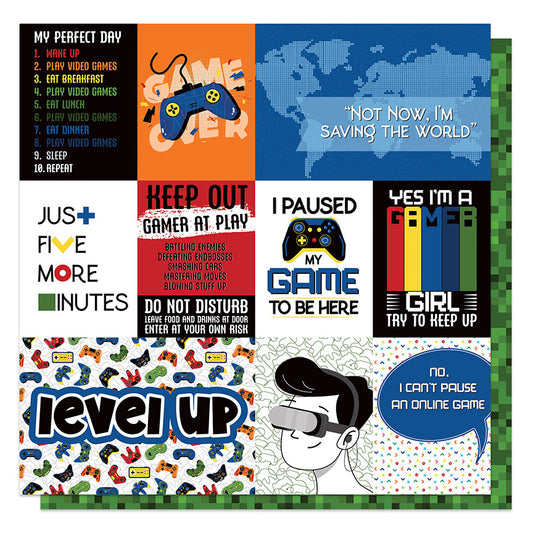 Gamer - Level Up Scrapbook Paper