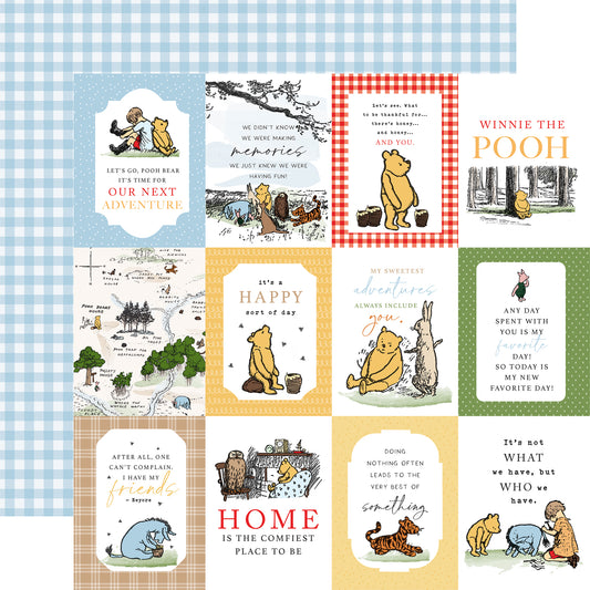 House at Pooh Corner 3x4 Journaling Cards Scrapbook paper