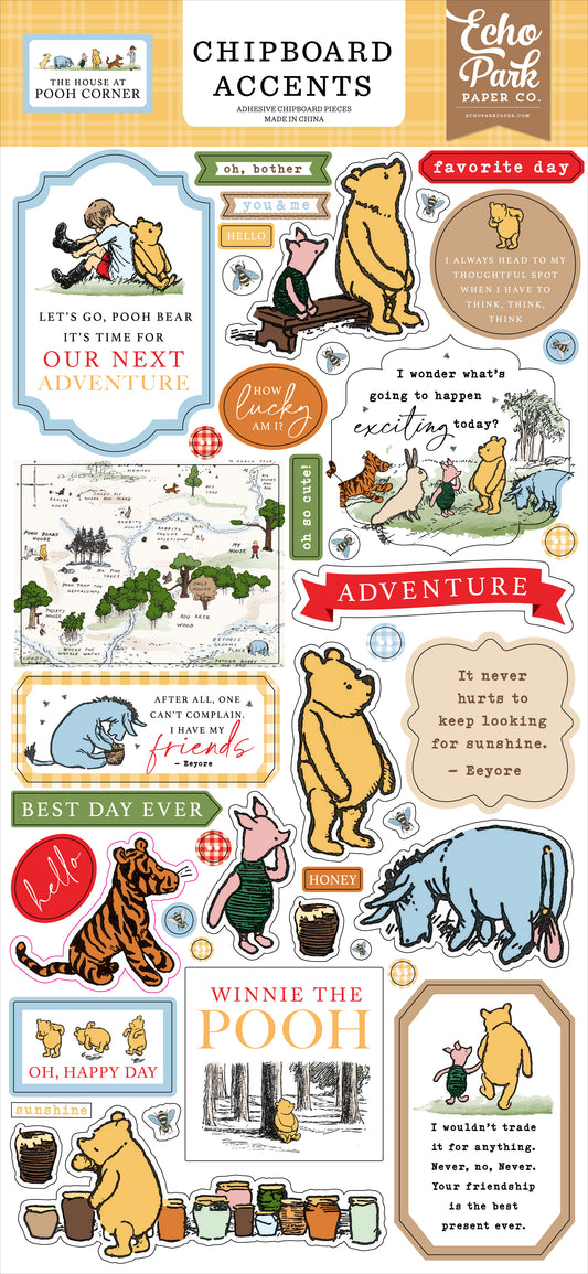 The House at Pooh Corner Chipboard Accent Stickers