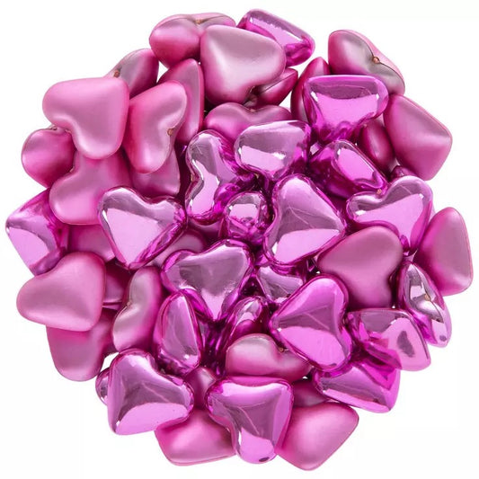 Metallic Pink Heart Scatter Vase Filler