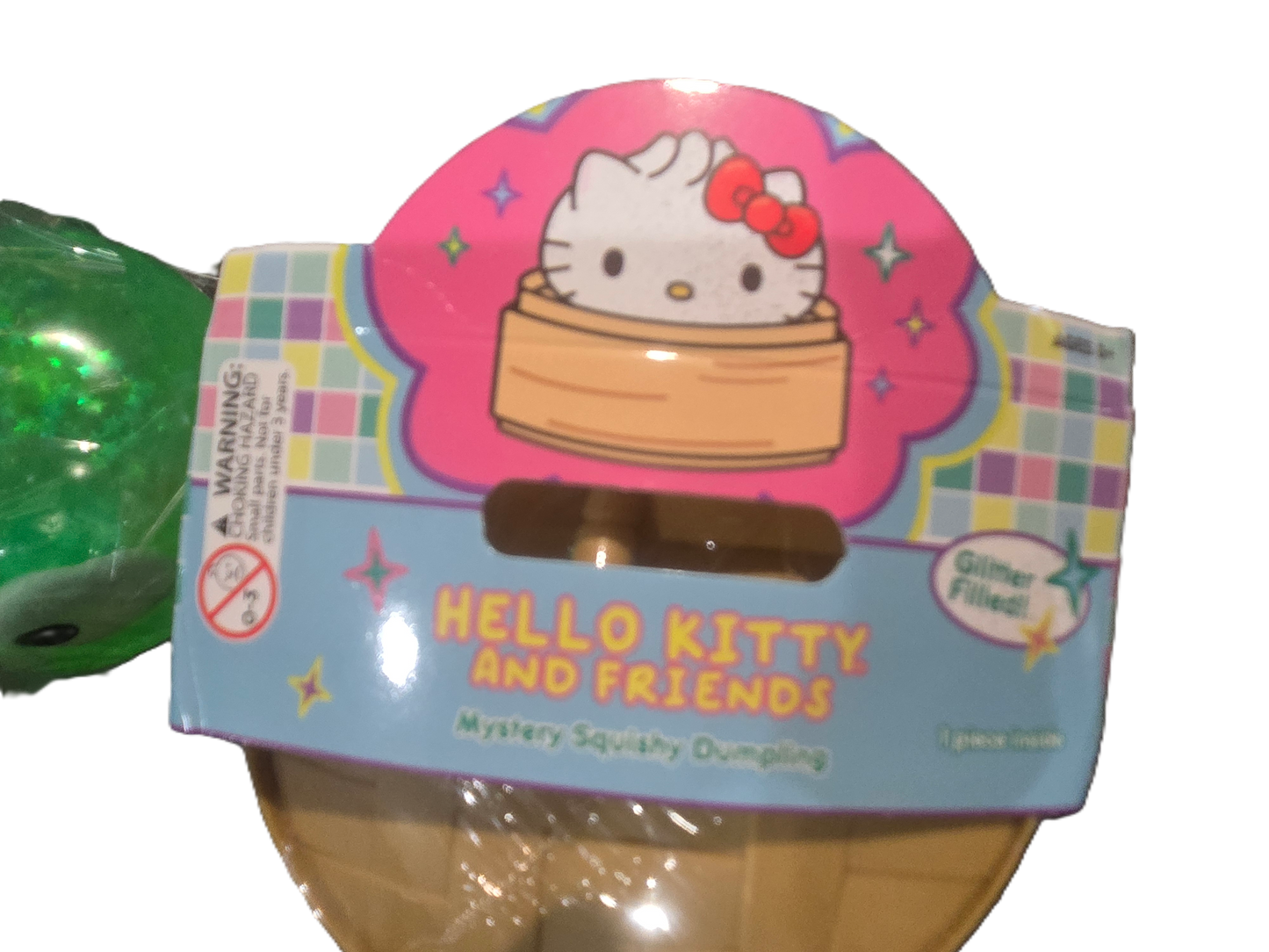 Hello Kitty Glitter Dumpling - Green Frog - NEW - Opened
