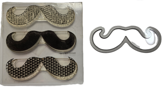 Moustache Stamps and Dies Set