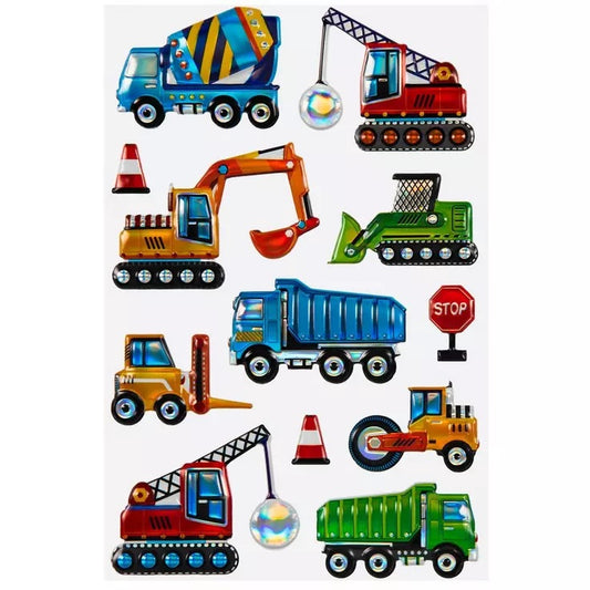 Construction Vehicles Puffy Stickers