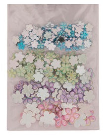 Pastel Four Colored Assorted Flower Rhinestones