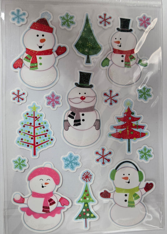 Glitter Snowman Stickers