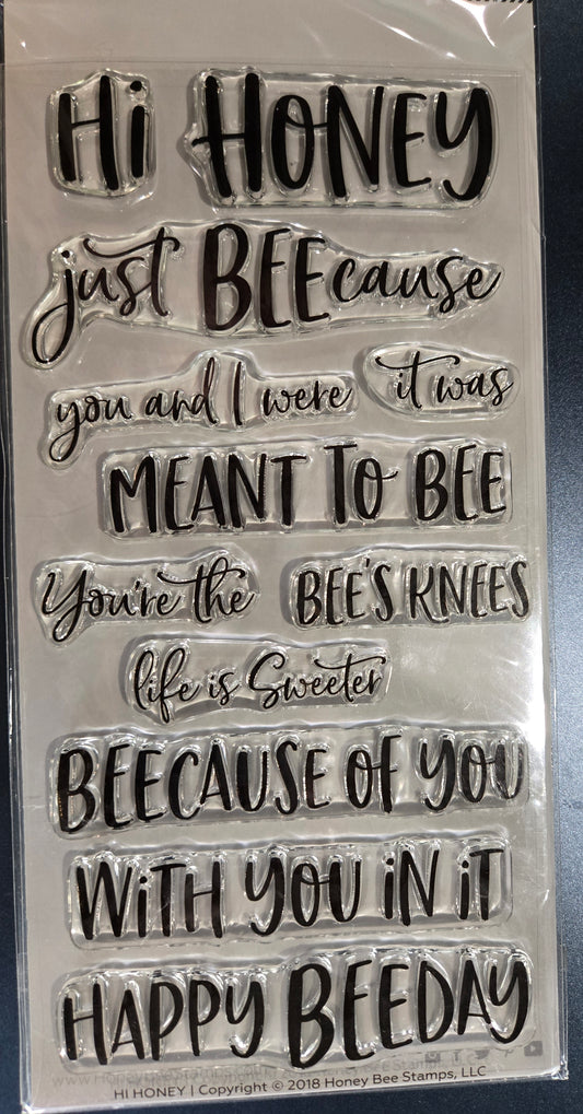 Honey Bee Hi Honey Sentiment Stamps