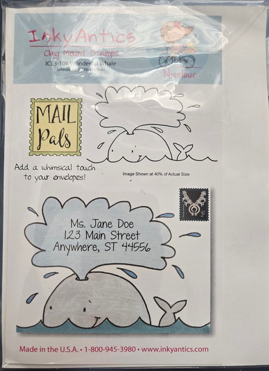 Inky Antics Wonderful Whale Rubber Stamp