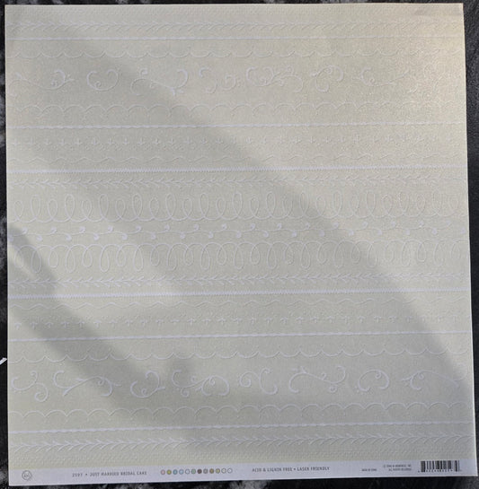 KI Memories Just Married Bridal Cake Shimmer Paper