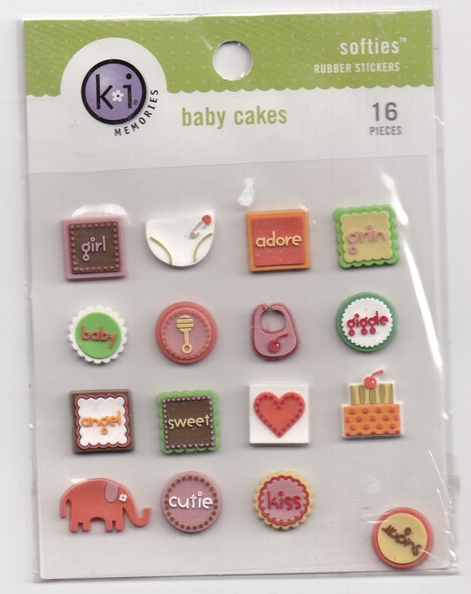 KI Memories Baby Cakes Softies Rubber Stickers