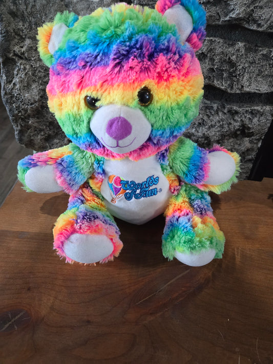 Kansas City Worlds of Fun Rainbow Plush Bear