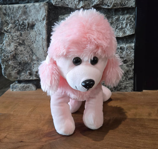 Pink Poodle Plush Dog by KellyBoy Bee Happy