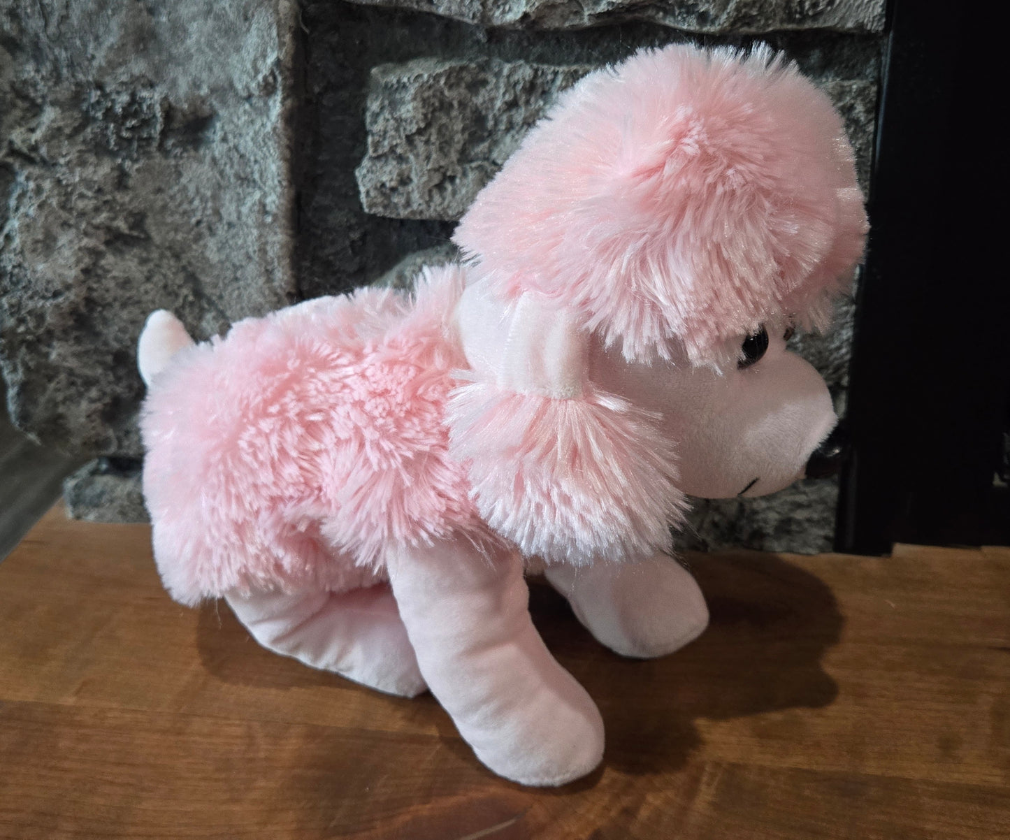 Pink Poodle Plush Dog by KellyBoy Bee Happy