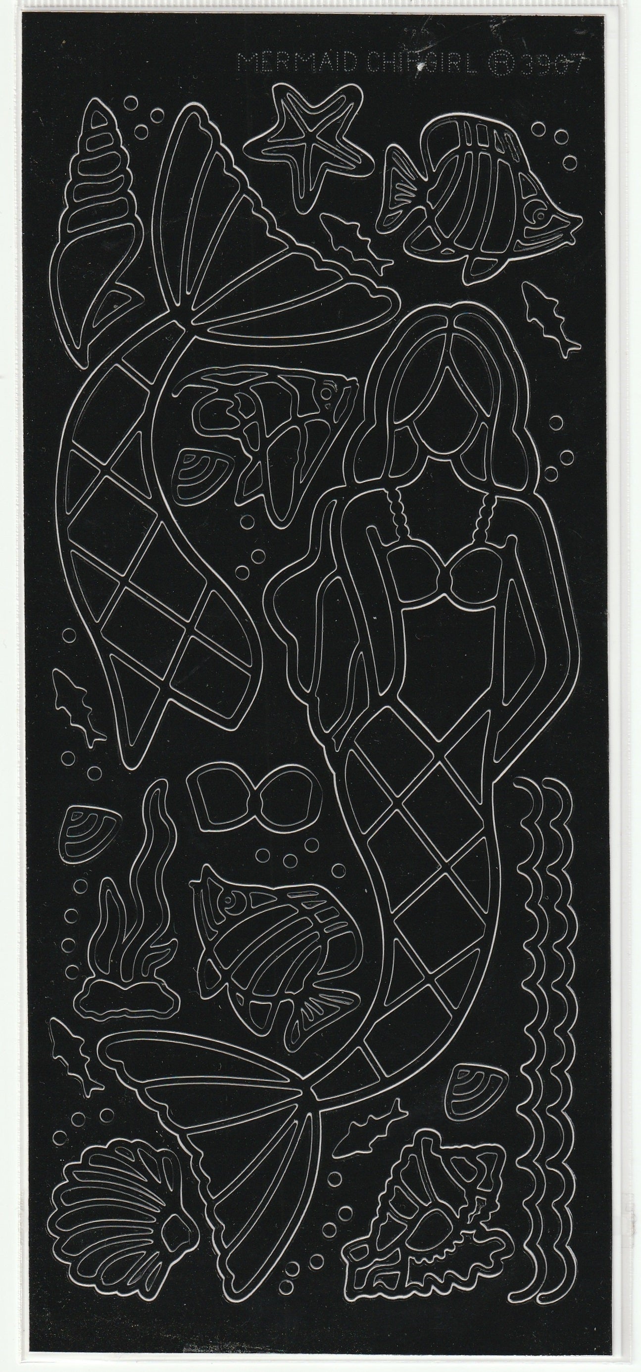 Mermaid Black Outline Stickers