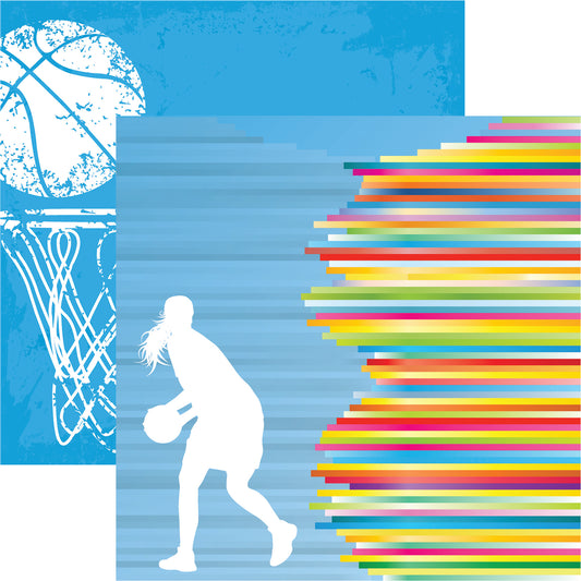 Reminisce Lets Play Womens Basketball Breaking Records Scrapbook Paper