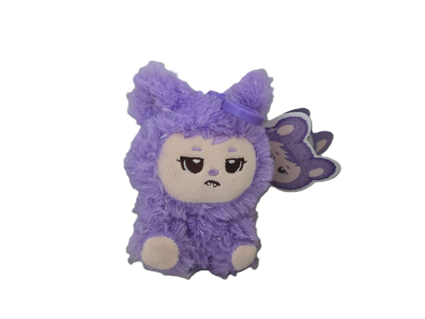 Purple LaBabies Sparkle Plush Bear Clip