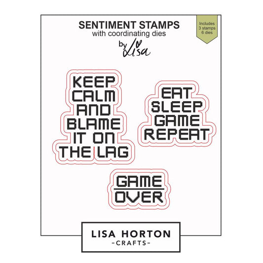 Lisa Horton Eat Sleep Game Repeat Stamps and Dies Set