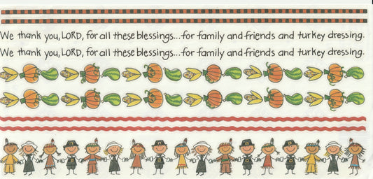 MAMBI Thanksgiving Kids Border Stickers