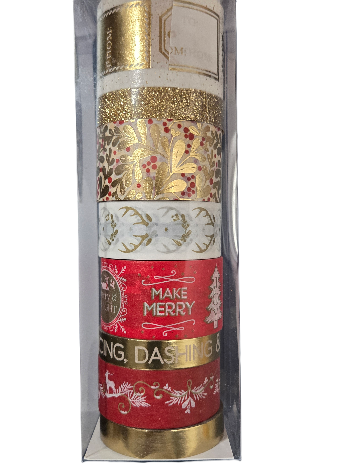 Martha Stewart Red Gold Washi Tape Assortment Set