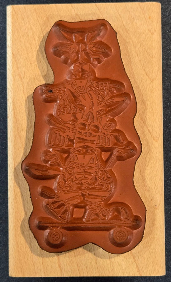 Cows on Skateboard - Rubber Stamp
