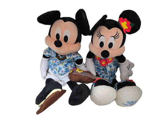 Mickey and Minnie Large Plush Set - Hawaii Aulani