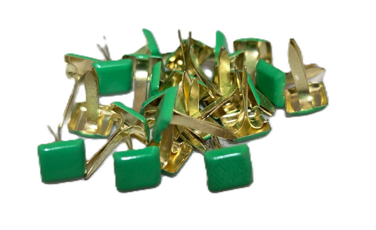 Bright Green Mini Square Brads
