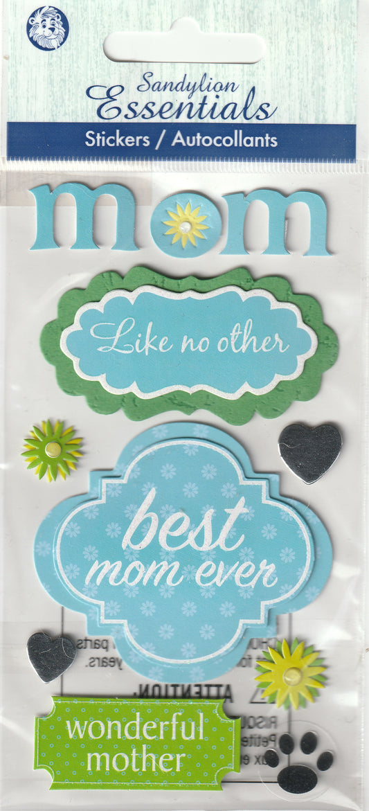Best Mom Ever 3d Stickers